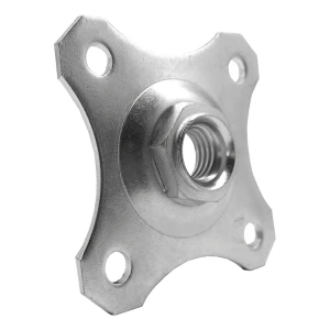 Dekorativer Anschlag 80×80×3 mm für verstellbare Scharniere M16 – verzinkt