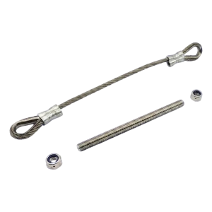 PSG Stahlsicherheitsseil für Torflügel 300 mm mit M12 Gewindestange