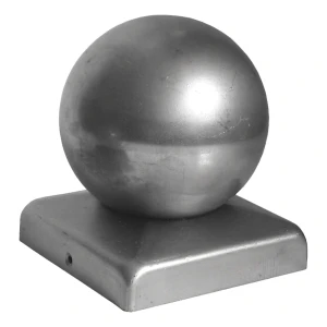 Zaunkappe aus Stahl mit Zierkugel 120×120 mm / Ø 120 mm