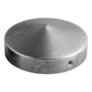 Runder Stahlhut für Zaunpfosten Ø 80 mm – roh