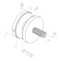 Punkthalter für Glas 8-17,52 mm fi 50/8/M10x50 AISI 304 System flach schwarz 000-505 (3)