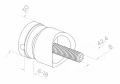 Punkthalterung für Glas 6-12mm fi 30/13/M8x40 AISI304 System 42,4 satiniert 000-521 (3)