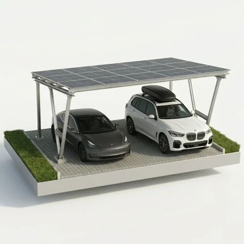 Solarcarport VICA für 2 Fahrzeuge SOLO Photovoltaik-Parkplatz GPV-105-02 (1)