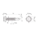 Bohrschraube DIN 7504 K 4,8x19 mm – Edelstahl A2, Sechskantkopf mit Flansch 001-923 (2)