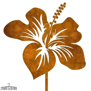 Zawieszalnia – Gartendekoration Hibiskus aus Cortenstahl 19×97 cm