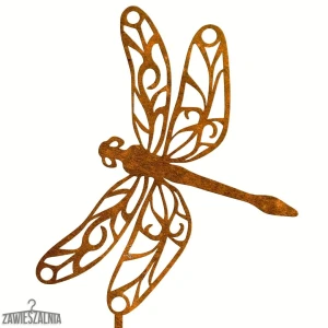 Zawieszalnia – Filigrane Gartenlibelle aus Corten-Stahl XL 22x98 cm auf Stab