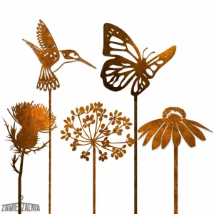 Zawieszalnia – Gartenschmuck rostiges Set 5 Dekorationen XXL aus Cortenstahl 101 cm