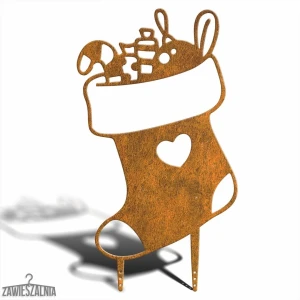 Zawieszalnia – Weihnachtliche Gartendekoration Strumpf XL 85 cm Corten-Stahl