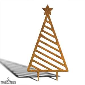 Hänge-Weihnachtsbaum Gartendekoration XXL 92 cm – Cortenstahl, Streifenmuster
