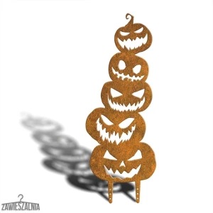 Zawieszalnia – Gartendekoration Stracho Kürbisse XL 78 cm, Halloween-Dekoration aus Corten-Stahl