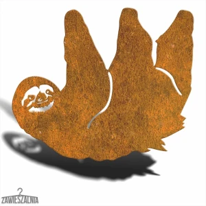 Hängedeko – Gartendekoration hängender Faultier XL aus Cortenstahl 55×48 cm