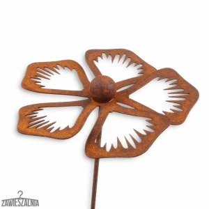Gartenschmuck 3D Rostiges Immergrün XL aus Corten-Stahl 83 cm