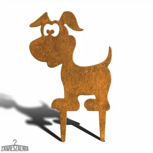 Gartenfigur – Gartendekoration Hündchen Maksio M 25×39 cm, Corten-Stahl