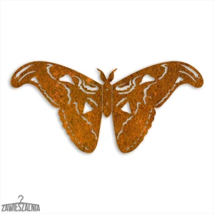 Zawieszalnia – 3D-Wanddekoration Schmetterling Atlasspinner L 50 cm Cortenstahl