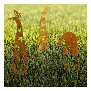 Gartendeko Gartenzwerg Wesołek L 21×41 cm – Cortenstahl mit natürlicher Patina