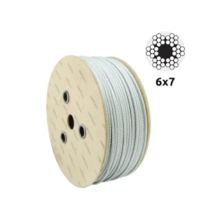 Verzinktes Stahlseil Ø5,0 mm 6×7 mit Faserkern – Verkauf pro Meter