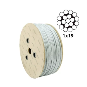 Verzinktes Stahlseil Ø2,0 mm, einlitzig 1×19 – Verkauf pro Meter
