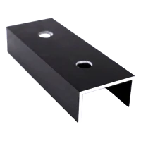 PV-Montageprofilverbinder Aluminium schwarz eloxiert 120 mm U-Profil 25×45