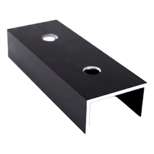 PV-Montageprofilverbinder Aluminium schwarz eloxiert 120 mm U-Profil 25×45
