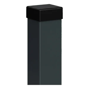 Zaunpfosten 80x80 mm anthrazitgrau RAL 7016 mit Endkappe – 2,0 lfm