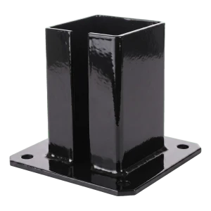 Stahlfußplatte für Tor- und Zaunpfosten 100×100 mm schwarz
