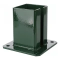 Stahlfußplatte für Zaun- und Torpfosten 100×100 mm grün RAL 6005 000-791 (1)