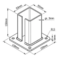 Stahlfußplatte für Zaun- und Torpfosten 100×100 mm grün RAL 6005 000-791 (3)