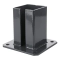 Stahlfußplatte für Zaunpfosten 100×100 mm – Montagefuß Anthrazit RAL 7016 000-792 (2)