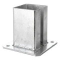 Stahlfußplatte für Zaun- und Torpfosten 100×100 mm verzinkt 000-789 (1)