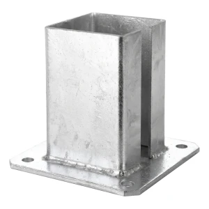 Stahlfußplatte für Zaun- und Torpfosten 100×100 mm verzinkt