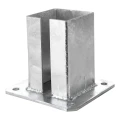 Stahlfußplatte für Zaun- und Torpfosten 100×100 mm verzinkt 000-789 (2)