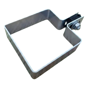 Endschelle für Zaunpfosten 80×80 mm, verzinkt – Set mit Distanzstücken