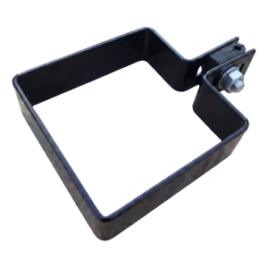 Zaunendschelle 80×80 mm schwarz RAL 9005 – Montageset