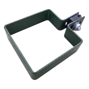 Zaunendschelle 80×80 mm grün RAL 6005 – Montageset
