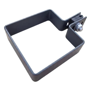 Zaun-Endschelle 80×80 mm, graphit RAL 7016 – Montageset