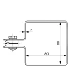 Zaun-Endschelle 80×80 mm, graphit RAL 7016 – Montageset 001-619 (4)