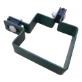 Eck-Zaunschelle 80×80 mm grün RAL 6005 – komplettes Montageset 001-610 (1)