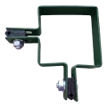 Eck-Zaunschelle 80×80 mm grün RAL 6005 – komplettes Montageset 001-610 (2)