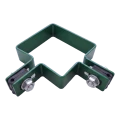 Eck-Zaunschelle 80×80 mm grün RAL 6005 – komplettes Montageset 001-610 (3)