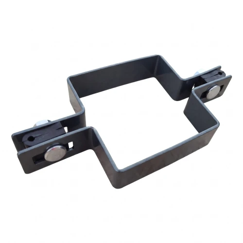 Zwischenschelle für Zaunpaneele 80×80 mm, grafit RAL 7016 – Komplettset 001-611 (1)