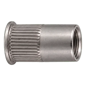 Blindnietmutter Edelstahl A4 M5×11,5 mm – kleiner Senkkopf, gerändelter Schaft – Karton 250 Stk.