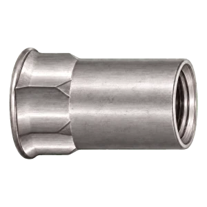 Blindnietmutter Edelstahl A4 M5×14 mm – kleiner Senkkopf, Teilsechskant-Schaft – Karton 250 Stk.