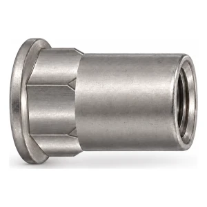 Blindnietmutter Edelstahl A2 M10×22 mm – Flachkopf, Teilsechskant-Schaft – Karton 250 Stk.