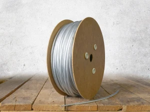 Stahlseil verzinkt mit PVC-Ummantelung Ø5 mm, farblos, Kern Ø2,5 mm (1x19) — Meterware — Dromet