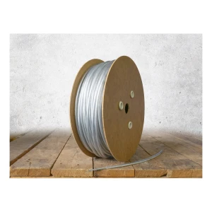 Verzinktes Stahlseil mit PVC-Ummantelung Ø2 mm, farblos, Kern Ø1,0 mm (1x7) — Meterware