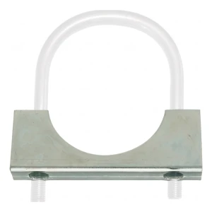 Gegenplatte für Rundstahlbügel, verzinkt, Ø10 × 115 mm, für 4"-Rohr