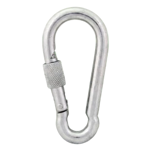 Karabinerhaken mit Schraubverschluss verzinkt 5×50 mm – Sicherungsmutter, DIN 5299 D