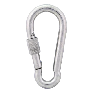 Karabinerhaken mit Schraubverschluss verzinkt 10×100 mm – Sicherungsmutter, DIN 5299 D