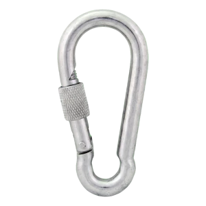 Karabinerhaken mit Schraubverschluss verzinkt 12×140 mm – Sicherungsmutter, DIN 5299 D