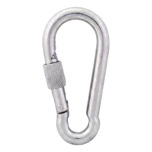 Karabinerhaken mit Schraubverschluss verzinkt 14×180 mm – Sicherungsmutter, DIN 5299 D